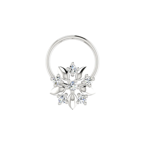 AJRETAIL - Joyería Fina para Mujer, Diseño Royal Nova, Oro de 14K, Certificado GIA, Piercing de Nariz con Flor de Diamante Natural de 0.05ct - Product Image 3
