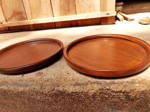 Round Solid Acacia Wood Storage <b>Tray</b> for Home Kitchen Living Room <b>Spice</b> Food Container serving plate - Product Image 5