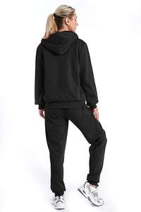 Survêtements décontractés en coton pour femmes avec logo imprimé en relief personnalisé, sweat à capuche court d'hiver, motif brodé 3D - Product Image 3