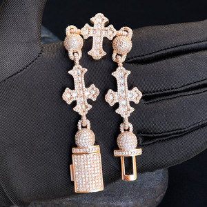 Factory Custom Fine Luxury 925 <b>Sterling</b> <b>Silver</b> Chain Link <b>Bracelet</b> Cross Moissanite 18mm Fine Jewelry Women <b>Men</b> Hip Hop <b>Bracelet</b> - Product Image 3