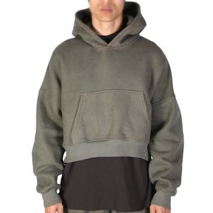 Sudaderas con capucha personalizadas para hombre, 100 de algodón, sin cuerdas, estampado gráfico, sudaderas cortas de peso pesado, suéter de gran tamaño para hombre, ropa de calle - Product Image 1