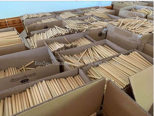 Pajitas desechables de bambú ecológicas de alta calidad, embalaje OEM personalizable, buen precio, hecho en Vietnam - Product Image 2