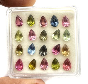 Turmalina natural multicolor con corte de pera de 4*6 mm, piedra preciosa facetada para la fabricación de joyas, certificada por IGI. - Product Image 4