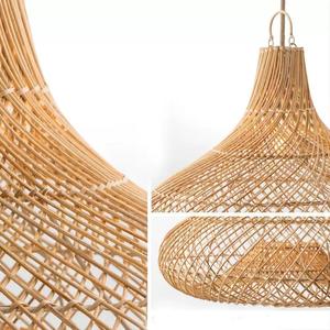 Decorative Hanging Rattan Lampshade for Eco Home <b>Lighting</b> Natural Rustic Light Fixture Handmade with Sustainable Materials - Product Image 6