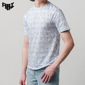 T-shirt décontracté pour homme imprimé intégral, 100 % coton épais, streetwear, manches courtes, col rond – Fournisseur de vêtements - Product Image 1