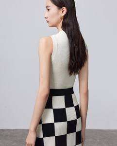 Camiseta sin Mangas Básica Ajustada de Algodón Tejido a Mano Transpirable, Estilo Chaleco Liso, Cuello Redondo, Casual, Primavera Verano, Precio de Fábrica - Product Image 3