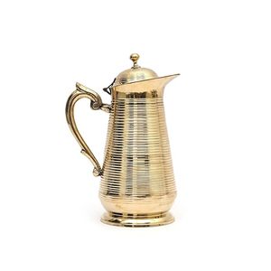 Vintage Brass Water <b>Pot</b> With Lid And Handle Metal Drinkware Classic Design - Product Image 1