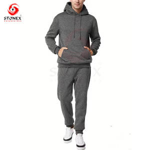 Conjuntos Deportivos de Invierno para Hombre, con Capucha, Colores Sólidos, Sudaderas Casuales de Manga Larga, Pantalones, Conjuntos de Dos Piezas, 100% Algodón Felpa - Product Image 2