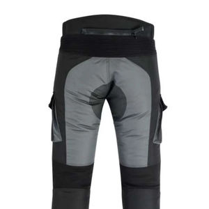 Pantalon de moto en textile gris pour homme, avec protection en maille Cordura, pantalon cargo de tourisme et d'aventure avec poches - Product Image 6