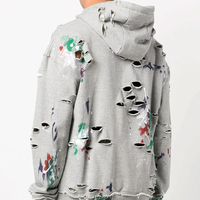 Sweat à capuche personnalisé pour homme, style vintage, effet vieilli, délavé à l'acide, en molleton de coton épais, respirant, coupe classique, pour l'hiver, avec fermeture frontale