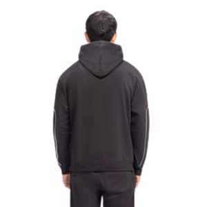 Sweat à capuche unisexe en molleton épais 100% coton, avec logo personnalisé et passepoil noir, coupe oversize à épaules tombantes, style streetwear, vente en gros - Product Image 6