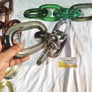 Eslabones de Cadena de Resina de Gran Tamaño en Dos Tonos con Diseño de Arte Folclórico que Resalta la Variedad de Colores para Decoración del Hogar - Product Image 2