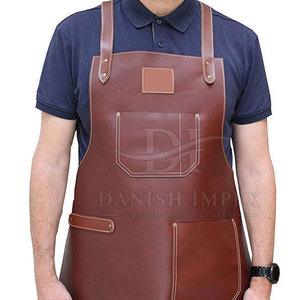Superior Quality Heavy Duty New Arrival Made In Pakistan Leather <b>Aprons</b> with Pockets Chef <b>Kitchen</b> <b>Apron</b> Wholesale Price - Product Image 4