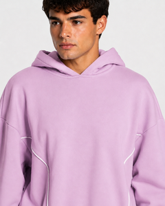 เสื้อฮู้ดดี้ผู้ชาย Orchid รุ่น Contrastline พร้อมโลโก้สั่งทำพิเศษ เสื้อสเวตเชิ้ตผู้ชายทรงโอเวอร์ไซส์ลำลอง ผ้าฟลีซพรีเมียม เสื้อฮู้ดดี้ผู้ชายแบบสวมหัว - Product Image 4