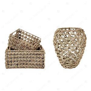 New Collection ROSE WEAVE Toy Organizer Home Seagrass <b>Basket</b> Storage <b>Shelf</b> Flower Vase - Product Image 2