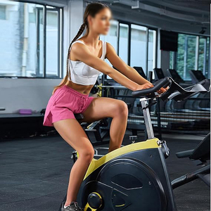 Magenta 2 in 1 <b>Drawstring</b> Gym Shorts for Women Polyester Double Layer Workout Shorts with Zipper Pocket Running - Product Image 4