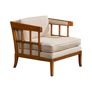 Fauteuil de salon en bois massif avec coussin rembourré, fauteuil de salon d'hôtel, structure en teck, chaise de loisirs d'intérieur - Product Image 2