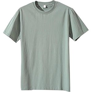 Camiseta de Hombre de Corte Regular, Manga Corta, Elástica, Informal, de Color Sólido, 100% Algodón Chifón, XF123 - Product Image 1