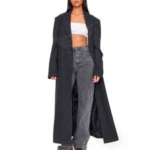 Abrigo Largo de Invierno para Mujer, Mezcla de Lana y Lona, Estilo Urbano Cálido - Product Image 3