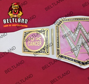 Ceinture de championnat personnalisée pour femmes, rose, pour la sensibilisation au cancer du sein, pour les survivantes du cancer FU, en alliage de zinc durable, équipement d'arts martiaux de haute qualité - Product Image 3