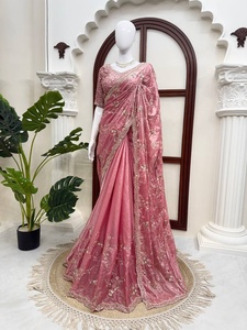 Pink <b>Saree</b> With Beads And Sequence Work With Traditional Wear <b>For</b> <b>Women</b> Wedding And Party From Samp Corporation - Product Image 4