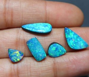 Australian Opal Doublet Cabochon Blue Fire Natural Loose Opal Gemstone for Jewelry Making Wholesale - Product Image 2