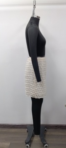 Elegant <b>Women's</b> High Waist <b>White</b> Polyester Pencil <b>Skirt</b> Ruched Pleated Mini Solid Design All Seasons Wear - Product Image 2