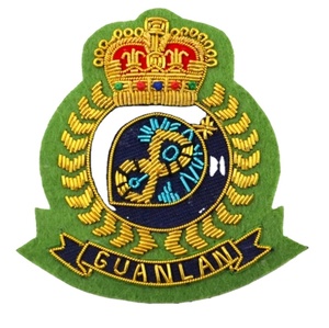Custom Handmade Embroidered Fashion Clothing Badges Patches Bullion Wire Handmade Embroidery 3D <b>Sew</b>-On Style Gold/Custom Colors - Product Image 1