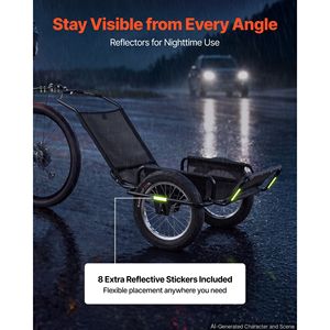 Remolque de Carga para Bicicleta de Alta Resistencia, Capacidad de Carga de 320 Libras, Remolque Utilitario Plegable Multiusos con Ruedas de 16 Pulgadas - Product Image 5