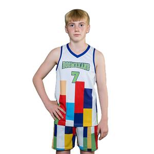Maillots de basket-ball personnalisés professionnels pour hommes et enfants, ensembles de maillots et shorts, uniformes de basket-ball vierges pour collège, séchage rapide - Product Image 4