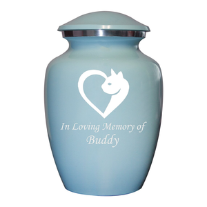 Blue Pet Cremation <b>Urn</b> Metal Ash Memorial Keepsake <b>Urn</b> with Paw Print Engraving for <b>Cats</b> and Dogs - Product Image 4