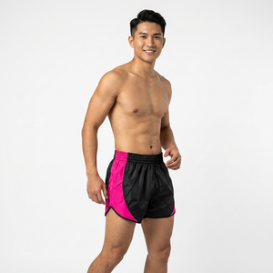 <b>Men's</b> Black <b>Pink</b> Color Blocked Sporty <b>Shorts</b> Elastic Waist Quick Dry Fabric <b>Short</b> <b>Shorts</b> - Product Image 3