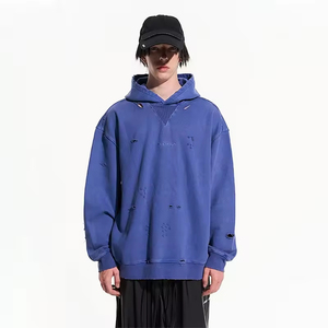 Hoodies personnalisés à prix abordable, vente en gros, zippés, surdimensionnés, 500 g/m², délavés à l'acide, effet soleil, pour hommes, grandes tailles, sweats à capuche et pulls molletonnés - Product Image 1