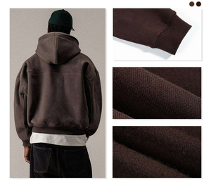 Sudadera con Capucha Oversize de Felpa de Poliéster/Algodón con Logotipo Personalizado, Lavado Ácido, Ajuste Regular, Estilo Urbano, Gruesa y Ecológica - Product Image 4