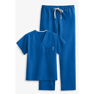 Custom Eco-Friendly Medical Scrubs Anti-Wrinkle Spandex Unisex Scrub Set with V Neck <b>Top</b> & Jogger Pants - Product Image 4