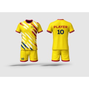 Ensembles d'uniformes de football professionnels pour hommes, 100 % polyester, tissu respirant, col rond, manches courtes, impression par sublimation personnalisée - Product Image 1