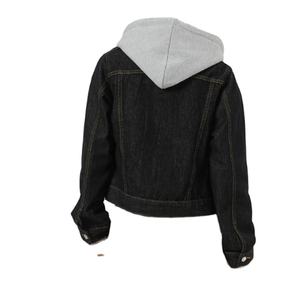 Vente en gros Meilleurs jeans en denim à manches longues pour femmes Décoration boutonnée OEM Personnalisé à capuche Lavé Style ÉLÉGAN 100% coton - Product Image 2