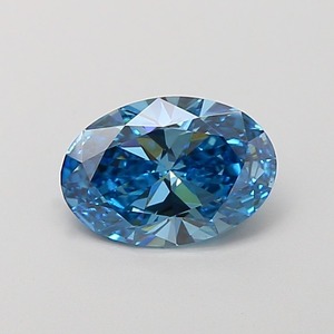 Diamant ovale bleu vif fantaisie de 1,01 carat, cultivé en laboratoire, certifié IGI, VS1, polissage excellent, pierre précieuse synthétique CVD pour bijoux fins - Product Image 1