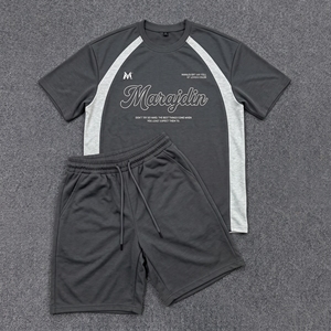 Custom <b>Men's</b> Shorts Set Cotton Tracksuit Two Piece <b>Summer</b> Streetwear Sports Casual T Shirt Short Set Plus Size Jogger Suit - Product Image 5