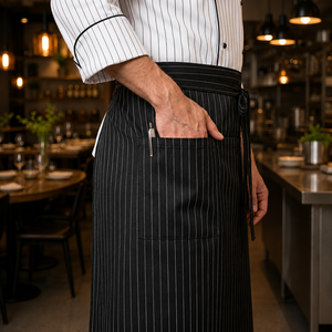 Ensemble d'uniformes de chef personnalisés, kit de vêtements de travail de cuisine, polyester et coton respirant, anti-boulochage, uniforme de restaurant - Product Image 6