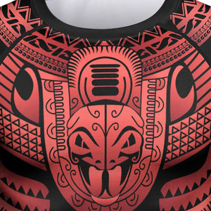 Camiseta de Compresión de Manga Corta para Hombre, con Estampado de Dragón Tribal Rojo, de Secado Rápido, en Poliéster, con Diseño de Logotipo Frontal - Product Image 6