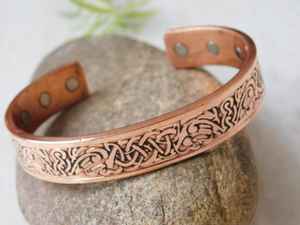 Bracelet manchette en cuivre martelé vintage, unisexe, ajustable, fait main, plaqué cuivre antique, bijoux pour hommes et femmes Samrat - Product Image 2