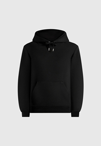 Men's <b>Black</b> Hooded <b>Fleece</b> Sweatshirt Regular Fit Casual Solid Color Pocket Design Autumn Wear - Product Image 3