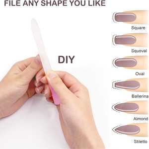 Lima de uñas de vidrio premium, grano 180, superficie grabada de doble cara, duradera para el cuidado de las uñas, fabricada en la instalación. - Product Image 4