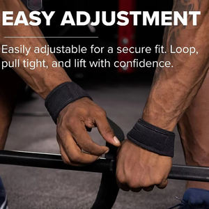 Sangles de levage personnalisées en polyester et coton de haute qualité, réglables, légères, pour la musculation, les tractions et le powerlifting - Product Image 2