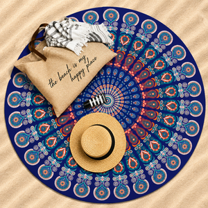 Toalla de Playa Redonda 100% Algodón, Hermosa Toalla de Playa Estampada con Logotipo Personalizado, Ecológica al Mejor Precio - Product Image 5