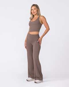 High Waisted Wide Leg <b>Leggings</b> <b>Flared</b> Yoga Pants for Fitness Gym Workout Running Sports Training Custom OEM ODM Activewear - Product Image 5