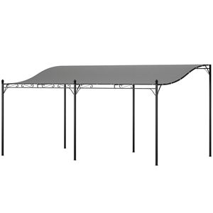 Toldo Metálico para Patio Exterior de 10 Pies x 16 Pies, Color Gris Oscuro, con Orificios de Drenaje, para Patio de Villa, Parque, Jardín - Product Image 1