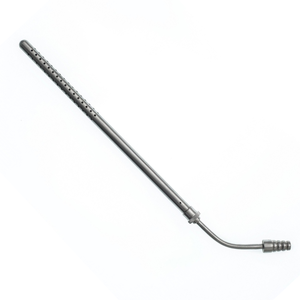 Tubo de succión Poole curvo 23 francés con extremo deslizante, instrumento de succión quirúrgica de acero inoxidable reutilizable - Product Image 1