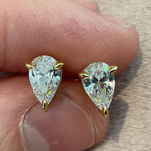 Pendientes de Diamantes de Moissanita de Alta Calidad, Chapados en Oro con Plata de Ley 925, Joyería Clásica Elegante para Mujer, Regalo - Product Image 1